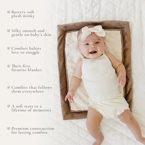 Image of Saranoni Luxury Receiving Blankets for Babies | Ultra-Soft Lush and Boutique Quality Baby Blanket | Ivory Swirl Gingersnap - 40 inch x 30 inch