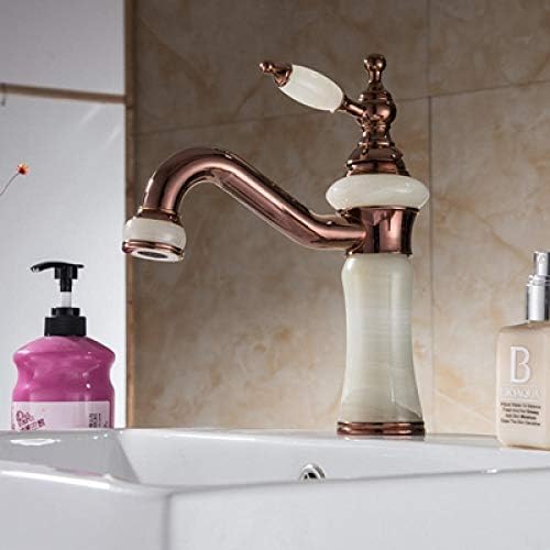 Robinet de lavabo luxe en cuivre massif bronze et or rose Mci-D007