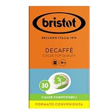 Bristot ESE DECAF Coffee Pods Italian Medium Roast Espresso 30 Count Easy Serve Espresso Pods Compatible with ESE Machines