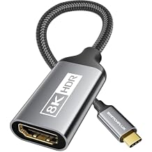 USB-C to HDMI 2.1 Adapter | 8K@60Hz,4K@144Hz,2K@165Hz High-Speed USB Type C 3.1 to HDMI 8K Converter [Thunderbolt 3/4 Compatible] for MacBook Pro/Air,iPad, Other USBC Laptops