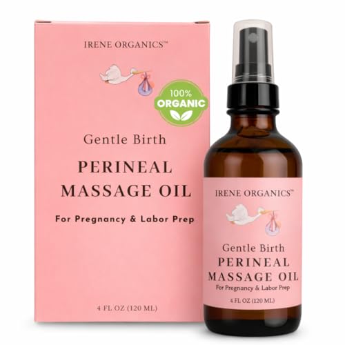Organic Perineal Massage Oil Spray by Irene Organics for Pregnancy and Postpartum - Prevention for Perineum Tearing All Natural Pregnancy Third Trimester Must Haves for Childbirth
