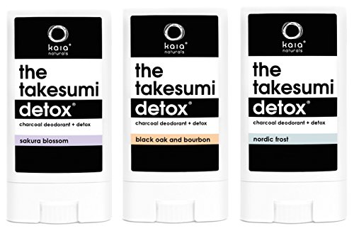 Kaia Naturals Sakura Blossom, Black Oak and Bourbon and Nordic Frost Travel Size Charcoal Deodorant Bundle With Arrowroot, Cedarwood, Activated Charcoal, Eucalyptus, Aloe Vera, Camphor and Lavandin