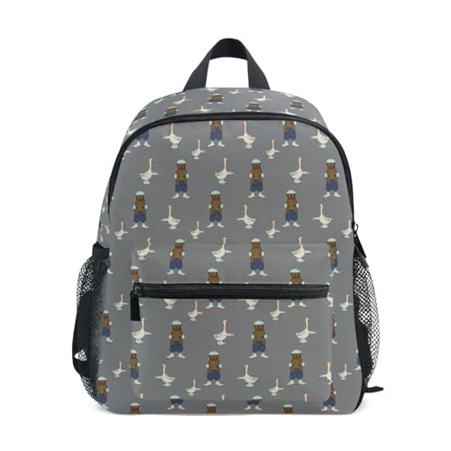 Mini sac à dos pour enfants et adolescentes avec sangle poitrine à motif ours