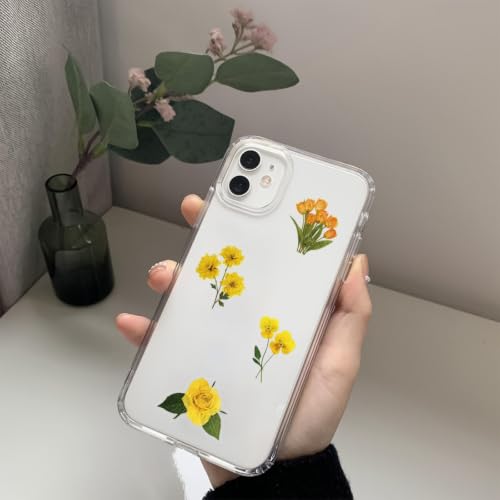Image of Aesthetic Flowers Stickers Transparent Flora Scrapbook Stickers(Y) | Transparent & Waterproof Sticker for Scrapbook Journal Water Bottle Kindle, DIY Crafts, Party Supplies