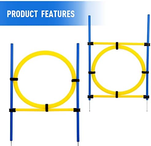 pet prime Pet Dogs Outdoor Games Agility Exercise Training Equipment Agility Starter Kit Jump Hoop Hurdle Bar