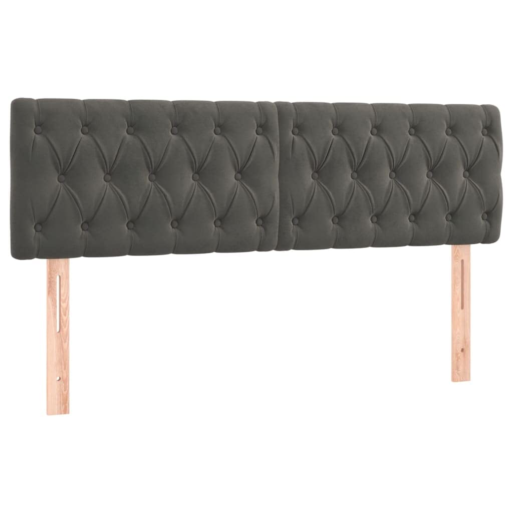 Willood Boxspringbett mit Matratze Dunkelgrau 140x200 cm SamtKnopfheftung Design