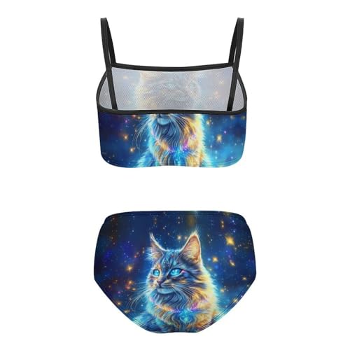 Starry Sky Cat Girls Bikini Swimsuit Two Piece Bathing Suit Beach Swimwear2