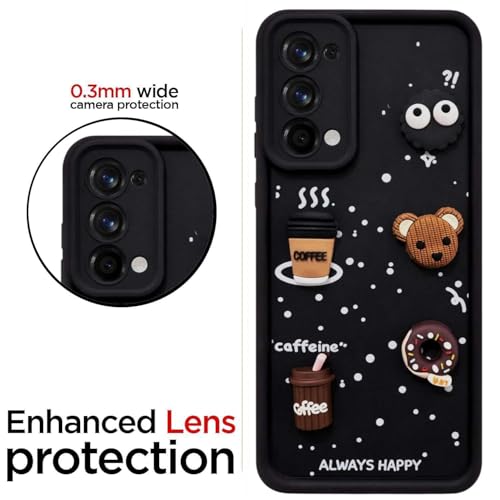 Image of Bintage Cute Fun Taddy| 3D Ball Bear| Donut| Coffee Rubber Case Full Body & Camera Protection Back Cover Compatible for Mi Redmi Y3 - Black