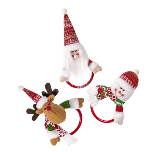 Amosfun 1 Juego Toallero para Festivales Decoración Navideña Toallas De Mano Navideñas Toallero Adornos para Árboles De Navidad Centros De Mesa Navideños Toallas Navideñas 3 Piezas