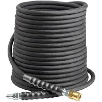 Yamatic 50-Foot 3/8" 4000 PSI Steel Wire Braided Pressure Washer Hose (Black)