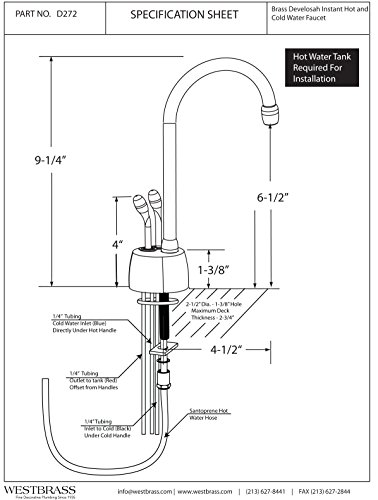 Westbrass D272Hfp-12 Develosah 2-Handle Hot And Cold Water Dispenser With Instant Heating Tank, Oil Rubbed Bronze #TOP5