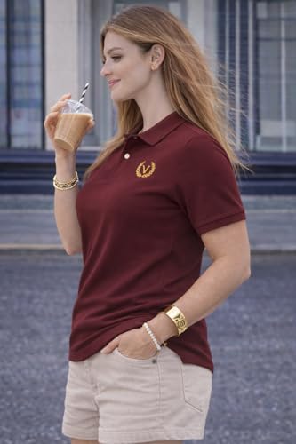 Image of Mack Jonney Women's Cotton Polo T-Shirt|Solid Regular Fit|Half Sleeve Collar T-Shirt for Casual Wear-MJ-32
