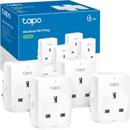 Enchfue Inteligente TP-Link Tapo P100 funciona con Amazon Alexa (4 pack)