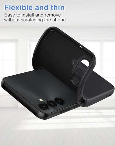 Image of DIZORO Compatible with Samsung S24 FE 5G Back Cover with Upgraded Square Edges for Camera Protection Shockproof Flexible Matte Liquid Silicone Mobile Phone Case (OG Black)