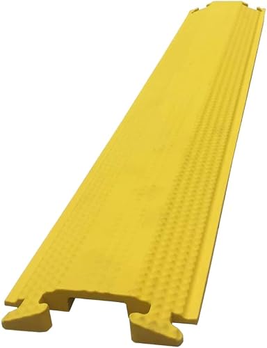 Kable rol Drop Over Floor Cord Cover – 36” Inch Long 1 Channel Cable or Wire Protector – Rubber Ramp for Indoor and Outdoor Use – Yellow