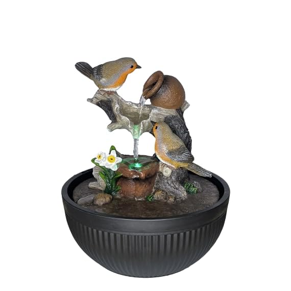 Radiant Robins Water Feature Decoración del hogar Interior Nature's Beauty