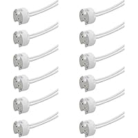 CYUaoao - G5.3 / MR16 Casquillo Portalámparas de Cerámica 12 Piezas de Zócalo para LED Con Cable de Silicona de Calidad de 15cm Base de Bombilla de Cerámica Universales 12 V de Baja Tensión