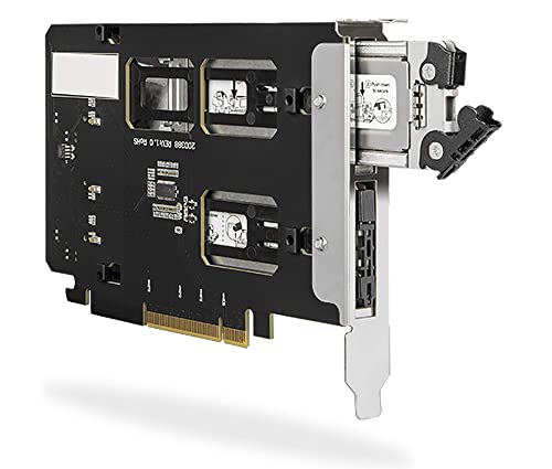 Icy Dock ToughArmor MB842MP-B, NVMe Adaptateur PCIe, Carte PCI Express avec Rack Mobile pour 2 x SSD M.2 NVMe PCIe 4.0 dans Un Port PCI Express x8/x16 (Bifurcation PCIe requise)