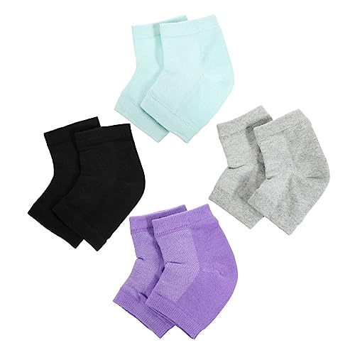 NOLITOY Heel Repair Socks 4 Pairs Gel Heel Socks Moisturizing Gel Prevent Cracking for Standing or High Heels