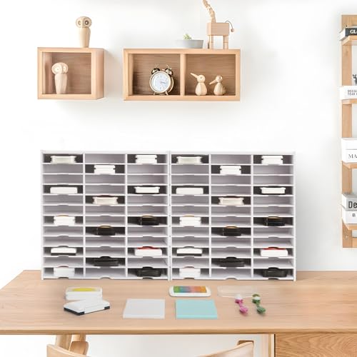 Image of Krafetto 2 Pack 36 Grids Ink Pad Storage Rack, Wall-mountable Stamp Pad Organizer Holder Compatible with Standard Size Ink Pads(Grid Size 4.1 inch W x 3.9 inch D x 0.9 inch H)