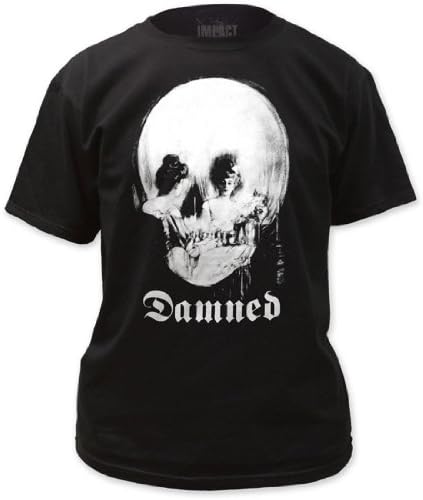 Authentic DAMNED Band UK Punk Rock Mirror Skull Logo T-SHIRT XL NEW