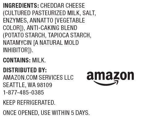 Amazon Brand - Happy Belly Shredded Mild Cheddar, 16 Ounce