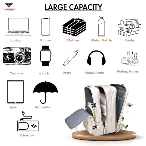 Image of Expandable Laptop Backpack with USB Charging Port, 15.6-Inch Travel & College Bag for Men & Women
