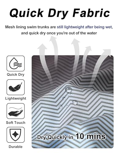 Image of BOJIN Mens Swim Trunks 9 inch Quick Dry Stretch Swim Shorts Mesh Lining Bathing Suits Swimwear Beach Shorts with Pockets
