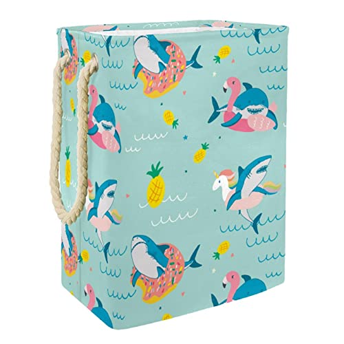 Panier à linge requin grand format pour rangement de vêtements
