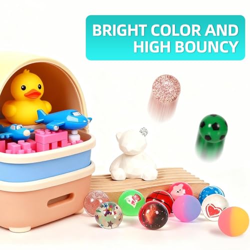 Image of Small Bouncy Balls for Kids Treasure Box Toys for Kids Classroom Party Favors Birthday Gift Treasure Box Prize Easter Egg Goodie Bag Pinata Stuffers Party Bag Fillers for Kid Boy Girl 3-5 4-8 (16pcs)