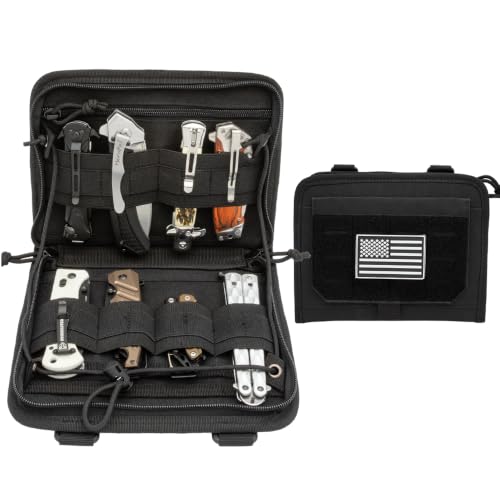 M48 Folding MOLLE Pouch | 600D Oxford Cloth Gear Organizer | 22cm x 17cm x 4cm | Foldable Compact Storage Bag | MOLLE Compatible for Backpacks Belts and Outdoor Gear