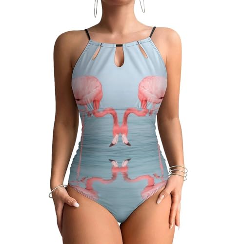 Maillots de bain contrôle ventre femme gainant imprimé flamant rose