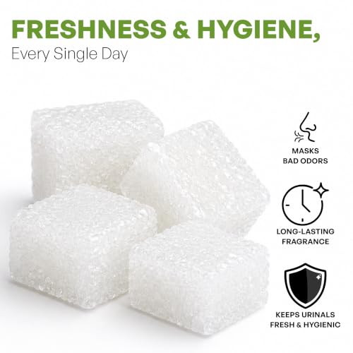 Image of Pure White Urinal & Sanitary Cubes Pack of 12, Air Freshener Deodorizer for Toilets, Bathrooms & Washbasins - Long-Lasting Freshness for 30 Days, Eliminates Odours, Easy to Use, 300g