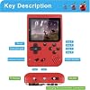 Consola de juegos portátil, sistema de juegos portátil con más de 400 juegos clásicos, pantalla LCD de 3.0", consola retro compatible con conexión a TV y 2 jugadores para niños y adultos 8