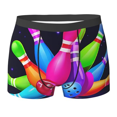 Bowling Balls Print Men'S Breathable Boxer Briefs Soft Stretch Underwear For All-Day Comfort