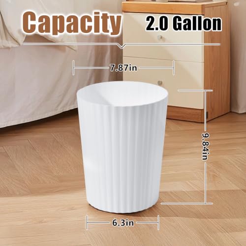 Caneca de basura plástica rectangular 2 galones blanca miniatura 2