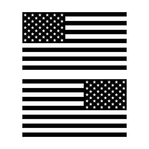 Image of American US Flag [Pick Color /Size] Vinyl Decal Sticker for Laptop /Car /Truck /Window /Bumper (10in Subdued Pair, Gloss Black)