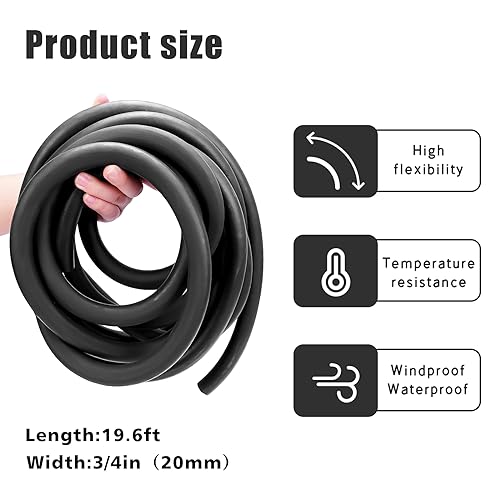 Image of Backer Rod 3 /4 Inch Rubber Caulk Saver,Foam Backer Rod for Gaps and Joints,Concrete Expansion Joint Filler,19.6 feet Length