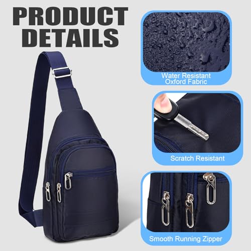 Pack de 10 bolsos tipo sling unisex para hiking azul miniatura 3