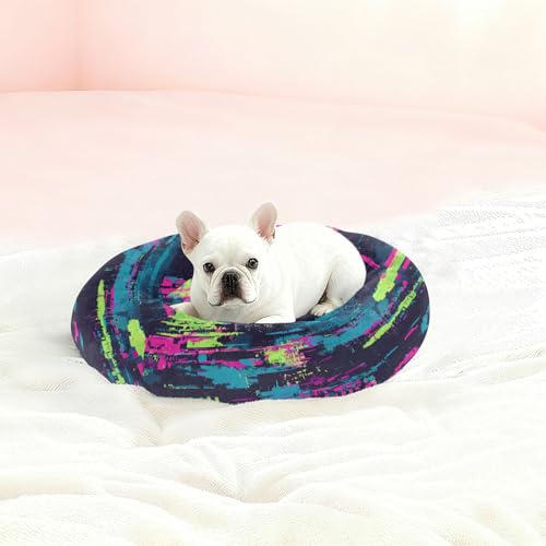 Lit pour chien et chat chaud panier graffiti moelleux S