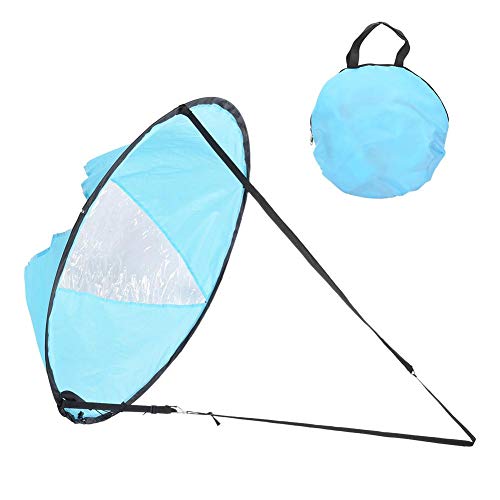Alomejor Kayak Barco Viento Vela Canoa con Ventana Clara Pesca Remos Barco Inflable Fueraborda Deriva(Lago Azul)