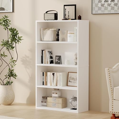 Simple Deluxe Industrial 4-Tier Shelf Bookcase - 9.2" D x