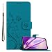 Produktbild Cadorabo Hülle kompatibel mit Samsung Galaxy A40 Blumen Design aus Premium Kunst Leder Flip Klappbare Stoßfeste Magnetische [Standfunktion] [Kartenfächern] Cover Hülle für Galaxy A40 Tasche in Blau