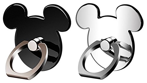 [Gift Choice] Kickstand Phone Ring Stand Holder 2 Pack (Black&Silver) 360 Rotation Cell Phone Grip Universal Smartphone for Apple iPhone 7 Plus 6 6S 5 5S Samsung Galaxy Note, Tablet and Ipad pipigo