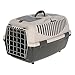 Stefanplast Transportbox Gulliver, Tierbox, Transportkiste, hellgrau, dunkelgrau, 48x32x31cm, Kunststoff, Katzen, Hunde, mit Belüftungsschlitze