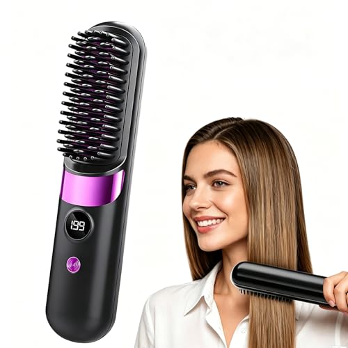 Cepillo de cabello cerámico recargable sin cable miniatura 1