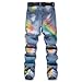 AXSCEDVr Men's Ripped Street Bike Jeans Denim Pants for Men Straight Slim Fashion Hole (US, Waist Inseam, 38, 32, Blue)
