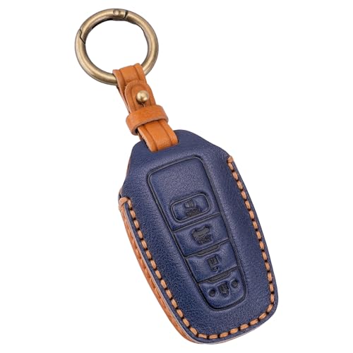 for Toyota Key Fob Cover 4 Buttons with Keychain Soft Leather Key Case