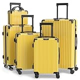 Set de 5 Valises de Voyage Polyvalentes: Pour Tous Vos Voyages, inclut valise cabine (55x35x22 cm, ~38L) pour week-ends, moyenne (65x40x26 cm, ~64L) et grande (75x48x28 cm, ~100L) pour longs séjours, plus 2 petites tailles (45x32x20 cm, ~30L & 38x28x18 cm, ~22L) pour déplacements courts. Convient à Ryanair, Easyjet – couvre tous vos besoins en bagages.