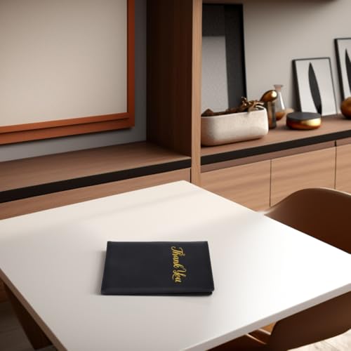 Support de présentation noir robuste pour chèques d'invités et factures - 5